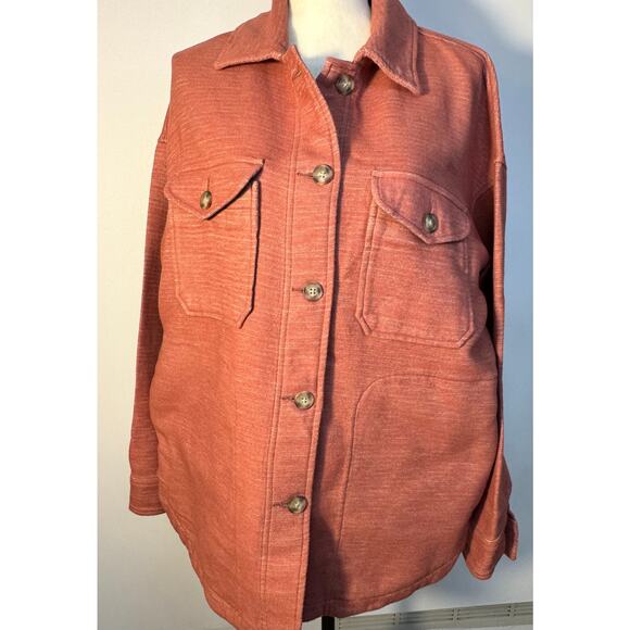 Pendleton Women's Shirt Jacket Rust Orange Red Cotton Size M Flannel Coat - Picture 2 of 8